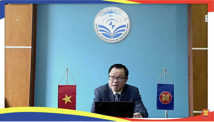 Ông Triệu Minh Long tham gia Hội nghị bằng hình thức trực tuyến.