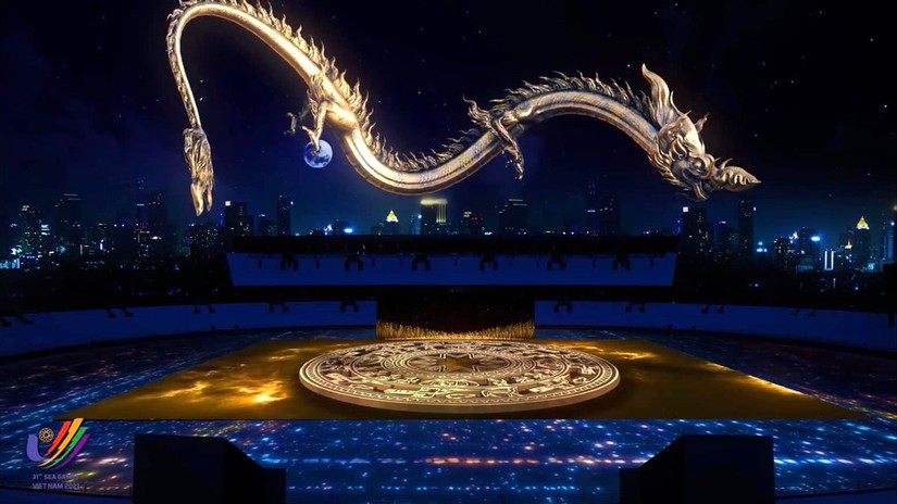 Một màn trình diễn bằng công nghệ thực tế ảo tăng cường trong Lễ khai mạc Đại hội Thể thao Đông Nam Á lần thứ 31. Ảnh: BTC